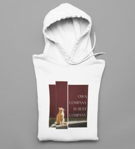 Vibe Alone, Street Couture:White Men's Oversized Hoodie with Eye-Catching Front Graphic