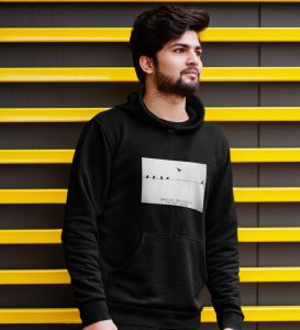 Fly High, Casual Elegance: Elevate Your Style withBlack Trendy Front Print Hoodies