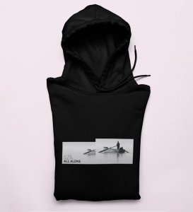Self-Care, Fashion Fusion: ExploreBlack Front Printed Round Neck Hoodies - Men's Edition