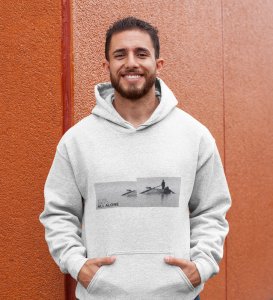 Self-Care, Fashion Fusion: ExploreWhite Front Printed Round Neck Hoodie - Men's Edition