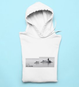 Self-Care, Fashion Fusion: ExploreWhite Front Printed Round Neck Hoodie - Men's Edition
