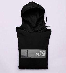 Serenity,Black Signature Series: Front Graphic Hoodies for Men - Unleash Style