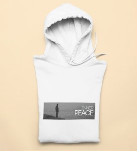 Serenity,White Signature Series: Front Graphic Oversized Hoodie for Men - Unleash Style