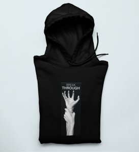 Innovation,Black Street Swagger: Men's Hoodies featuring Front Print Detail