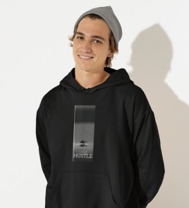 Lone Hustle, Fashion Fusion:Black Modern Men's Hoodies with Front Graphic Pop