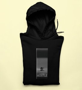Lone Hustle, Fashion Fusion:Black Modern Men's Hoodies with Front Graphic Pop