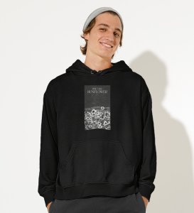 Wildflower, Casual Revolution: Unleash Style withBlack Trendy Front Print Hoodies for Men