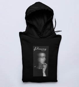 Hazardous Mind,Black Express Yourself: Trendy Front Printed Round Neck Hoodies - Men's Edition