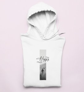 Home, Dress Boldly:White Signature Front Graphic Oversized Hoodie - Men's Urban Chic