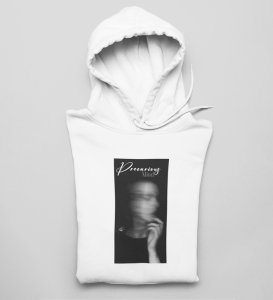 Hazardous Mind,White Express Yourself: Trendy Front Printed Round Neck Hoodie - Men's Edition