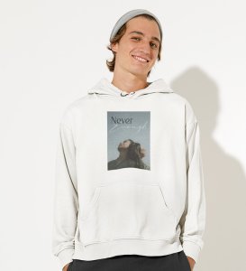 Inadequate, City Lights Collection:White Front Graphic Oversized Hoodie - Men's Style Defined