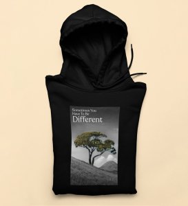 Out Of the Box, Signature Streetwear:Black Men's Hoodies with Front Graphic Appeal