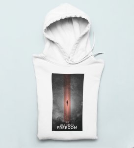 Epitome Freedom,White Culture Catalyst: Front Graphic Oversized Hoodie for Men - Unleash Cool