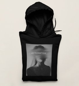 Astigmatism,Black Bold Impressions: Front Printed Men's Hoodies - City Style Defined
