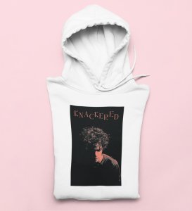 Mind Arena, Casual Couture:White Front Printed Round Neck Hoodie - Men's Contemporary Style