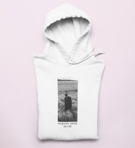 Unvigilant,City Pulse Chronicles:White Men's Trendy Front Print Hoodie - Streetwear Defined