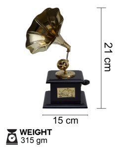 Antique Wooden Handicraft Gramophone Showpiece, Best For Gifting