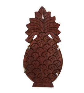 Wooden Handcrafted Key Holder, Pineapple Shaped Key Holder, Best for Gifts