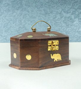 Classic Wooden Handcrafted Jewellery Box, Best For Women Ladies