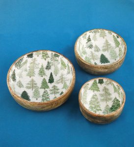 Wooden Minakari Bowl Set Of 3, Best Minakari Bowls With Wooden Touch For Kitchen