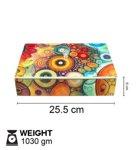 Minakari Hand Crafted Wooden Multi Utility Rectangle Storage Pin On Tin Jar For Kitchen