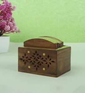 Wooden Eco-Friendly, Absorbent, Antique Look Handcrafted Coaster for Drinks, - Set of 6