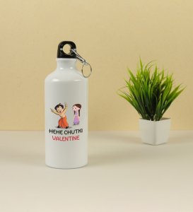 Happy Couples: Attractive Printed Aluminium Sipper/Water Bottle, Best Gift For Singles
