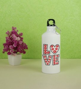 Pure Love: Attractive Printed Aluminium Sipper/Water Bottle, Best Gift For Singles