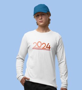 Welcome 2024: New Year DesignedFull Sleeve T-shirt White Best Gift For Secret Santa