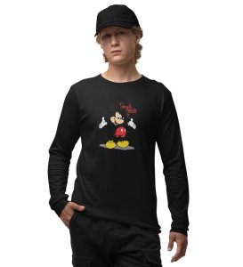 I Am Single Again (black) Full Sleeve T-Shirt For Singles With Print