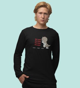 Again No Love : Sublimation Printed (black) Full Sleeve T-Shirt For Singles