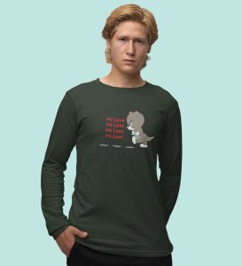 Again No Love : Sublimation Printed (green) Full Sleeve T-Shirt For Singles