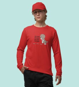 Again No Love : Sublimation Printed (red) Full Sleeve T-Shirt For Singles
