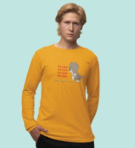 Again No Love : Sublimation Printed (yellow) Full Sleeve T-Shirt For Singles