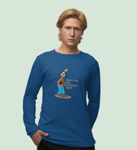 What's New? : Attractive Printed (blue) Full Sleeve T-Shirt For Singles