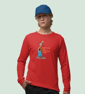 What's New? : Attractive Printed (red) Full Sleeve T-Shirt For Singles
