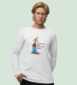 What's New? : Attractive Printed (white) Full Sleeve T-Shirt For Singles