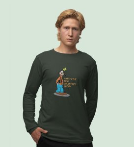 What's New? : Attractive Printed (green) Full Sleeve T-Shirt For Singles
