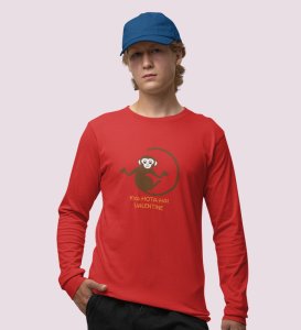 What Do We Do: Attractive Printed (red) Full Sleeve T-Shirt For Singles
