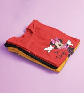 Favourite Cartoon Character Printed (Red) T-Shirt For Singles