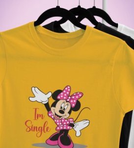 Favourite Cartoon Character Printed (yellow) T-Shirt For Singles