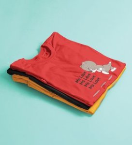 Again No Love : Sublimation Printed (Red) T-Shirt For Singles