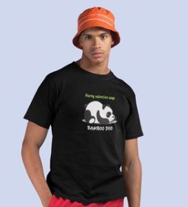 Panda Wants Bamboo: Amazingly Printed (black) T-Shirt For Singles
