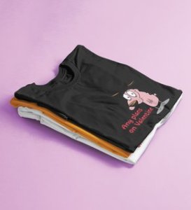 Any Plans On Valentine: Printed (black) T-Shirt For Singles
