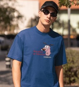 Any Plans On Valentine: Printed (Blue) T-Shirt For Singles