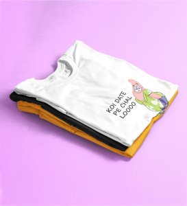 Take Me Out For Date: Amazingly Printed (white) T-Shirt For Singles