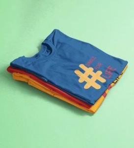 Single For Life : Sublimation Printed (Blue) T-Shirt For Singles