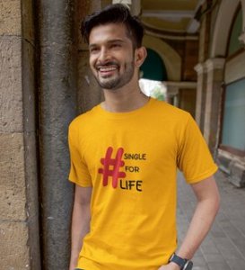 Single For Life : Sublimation Printed (yellow) T-Shirt For Singles