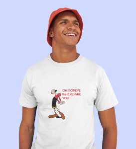 Someone's Searching: Printed (white) T-Shirt For Singles