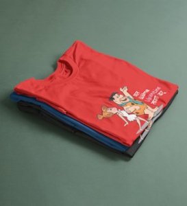 Marathi StoneAge Man: (Red) T-Shirt For Singles